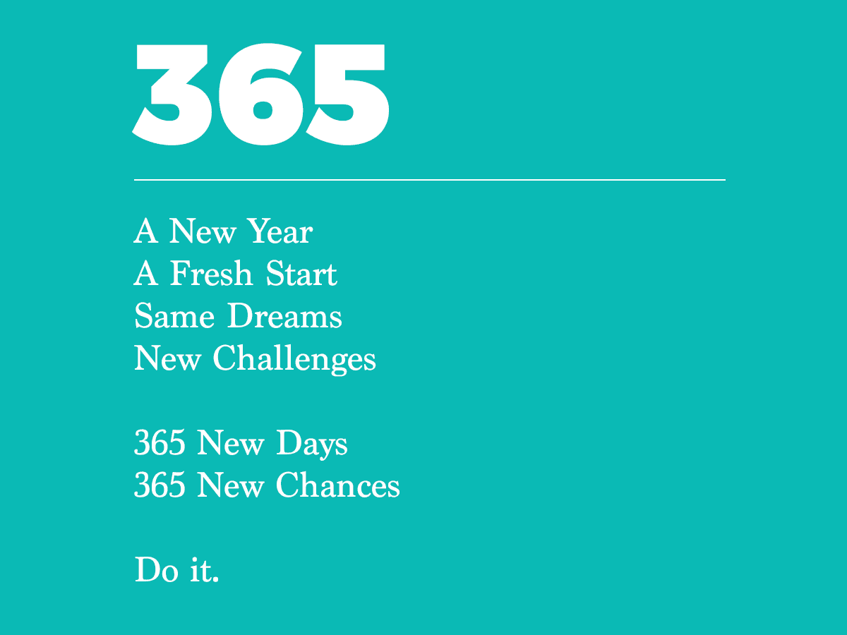 12 New Chapters – 365 New Chances